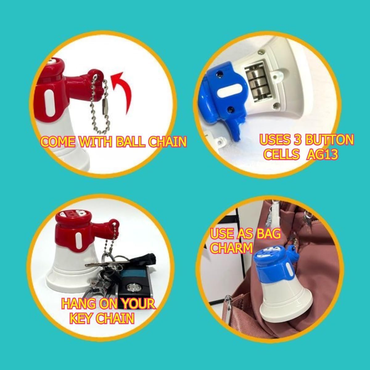 Flowersea Funny Mini Megaphone Toy Record and Play Prank Joke Gift for Adults & Kids Game Party Gifts (Set of 2)