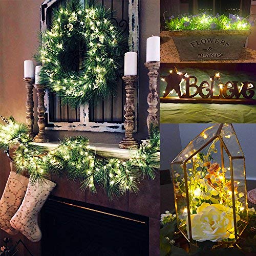 YKB 6 PCS Fairy Lights LED Starry String Lights with 20 Micro LEDs on 3.3FT/1m Copper Wire, Powered by 2xCR2032(Incl) Batteries, for Wedding Party Holiday Halloween Christmas Decorations, Warm White