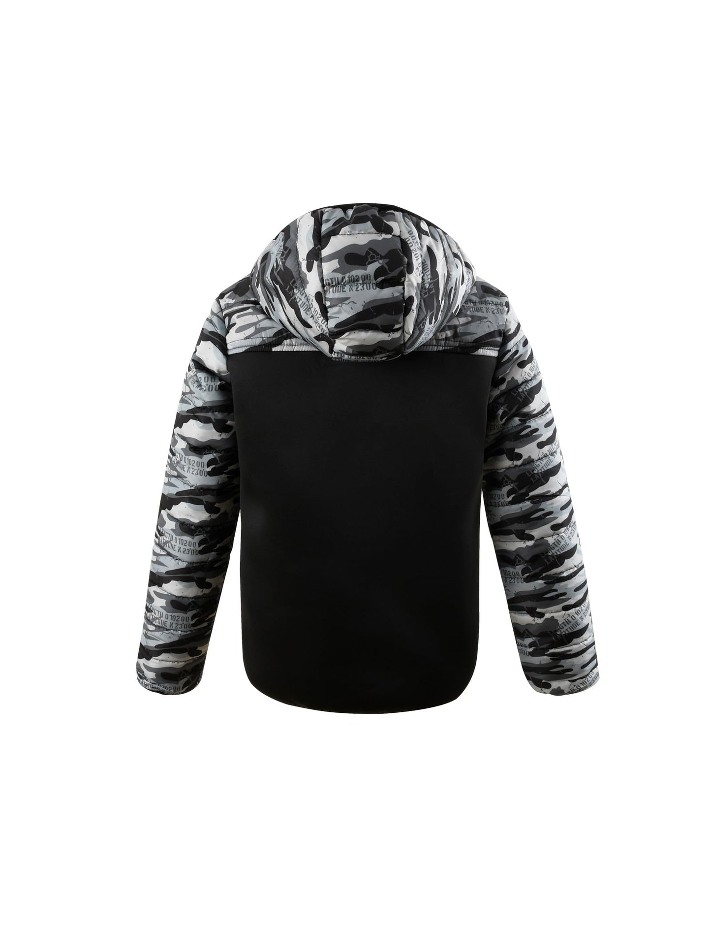 Lansbojun Hooded Puffer Jacket for Boys Lightweight Water-resistant Kids Clothes Winter Coat Black-140/146