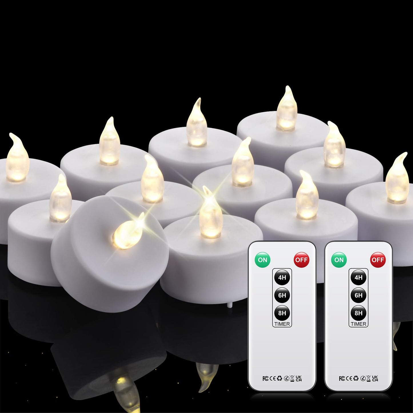 xiangpeng Tea Light Candles with Remote Control,50pack Flickering Flameless LED Candle,Long Lasting 400+Hours,Battery Operated with Timer for Home Decoration Seasonal &Festival Celebration WarmWhite
