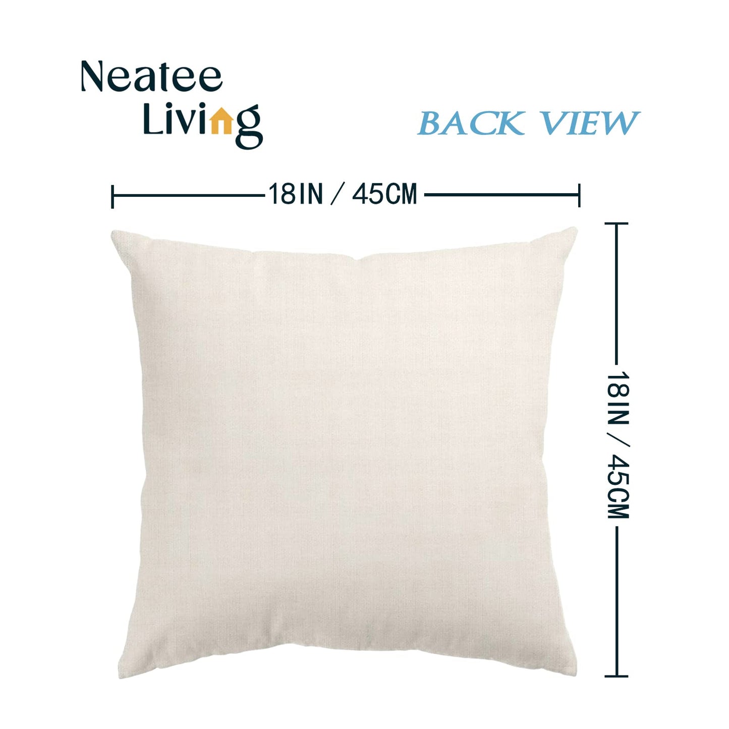 Neatee Living Set of 4 Sunflower Decorative Throw Pillow Covers 18x18 Inch Plant Pillow Covers Linen Square Pillow Cases Summer Flower Outdoor Sofa Couch Home Bed Decor Cushion Covers (18 by 18)