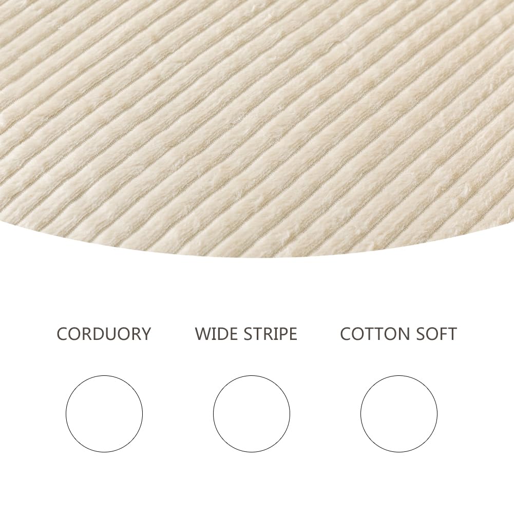 STONECREST Non Slip Recliner Chair Cover - Corduroy Cotton Face Recliner Slipcover Stay in Place (Cream, Recliner 23" Regular)