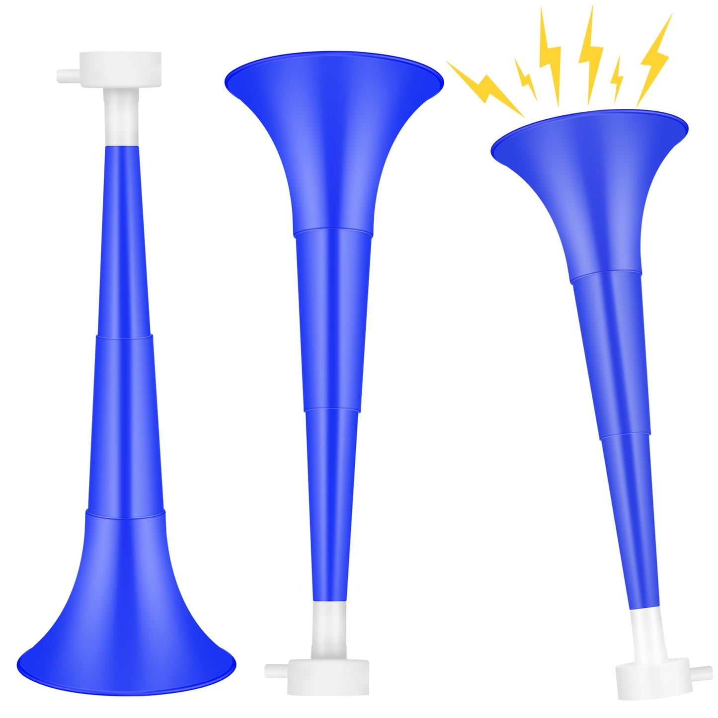Denylo pro Collapsible Stadium Horn NoiseMaker 10.2 Inch Vuvuzela Plastic Trumpet Horn Blue Soccer Horn Blow Horn Noisemakers for Sporting Events Graduation Games School Sports Party Supplies