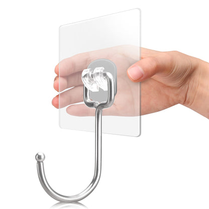 Antimbee 10-Pack All-Purpose Large Adhesive Hooks for Hanging,Banana Hook,Heavy Duty Adhesive Hooks 37 lb(Max),Sticky Wall Hook fit Home,Bathroom,Kitchen,Office and Outdoor