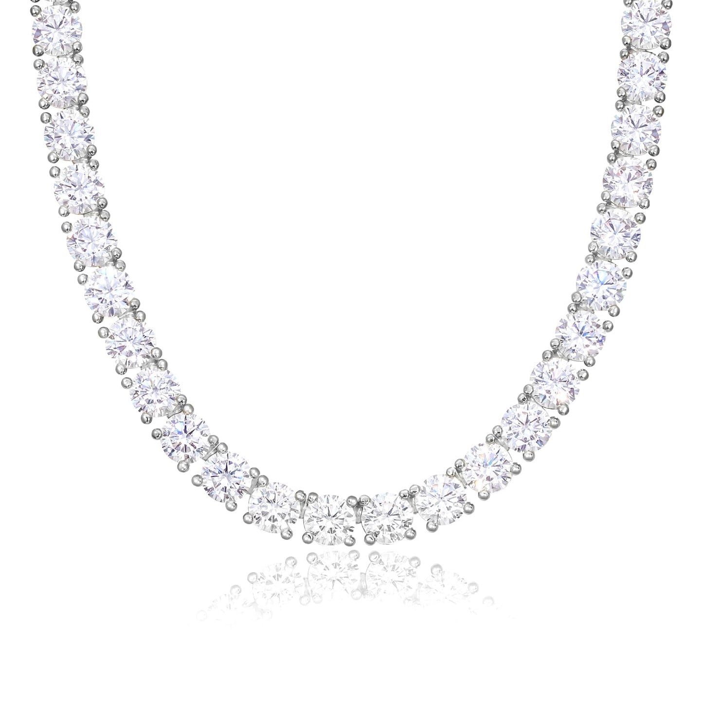 KissYan Tennis Necklaces for Women Men, 14K Gold/Silver Plated Simulated Diamond Chain Round Cubic Zirconia Choker Dainty Jewelry Gift