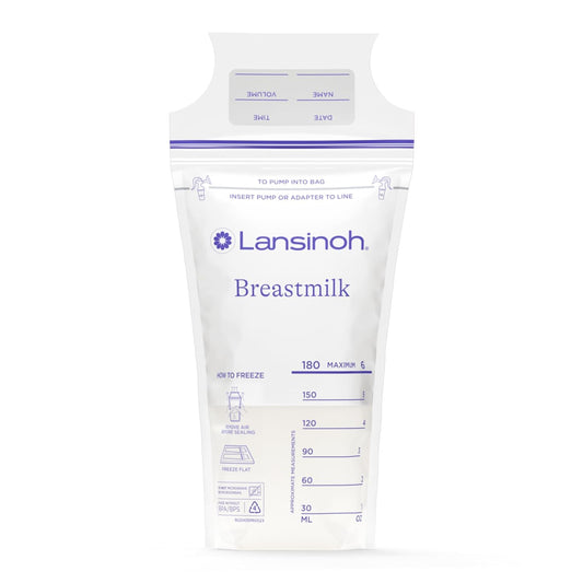 Lansinoh Breastmilk Storage Bags, 150 Count, Baby Essentials, Fast Freeze & Thaw Breast Milk Bags for Baby Bottle Feeding, Superior Strength & Stretch, 6 Ounce