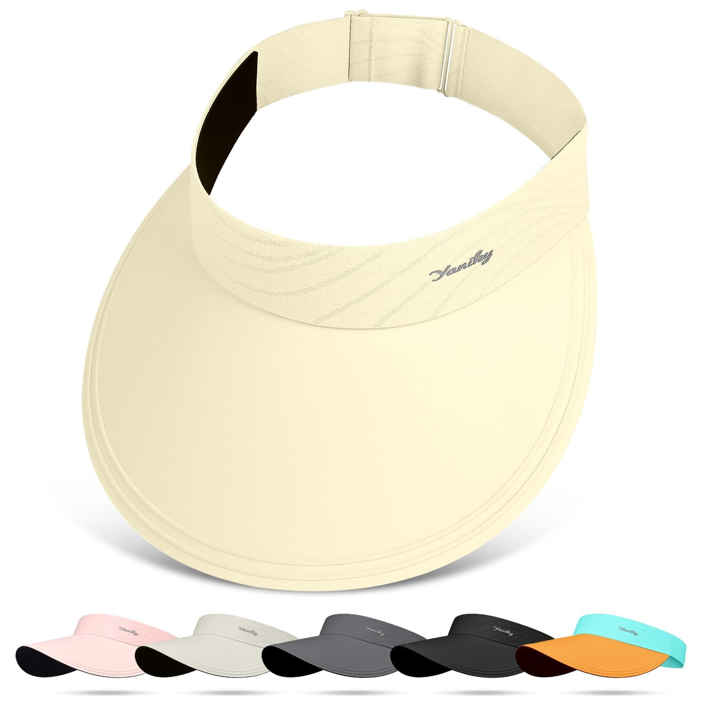 Sun Visor for Women Wide Brim Summer UPF50+ UV Protection Seamless Sun Hats Foldable Beach Cap