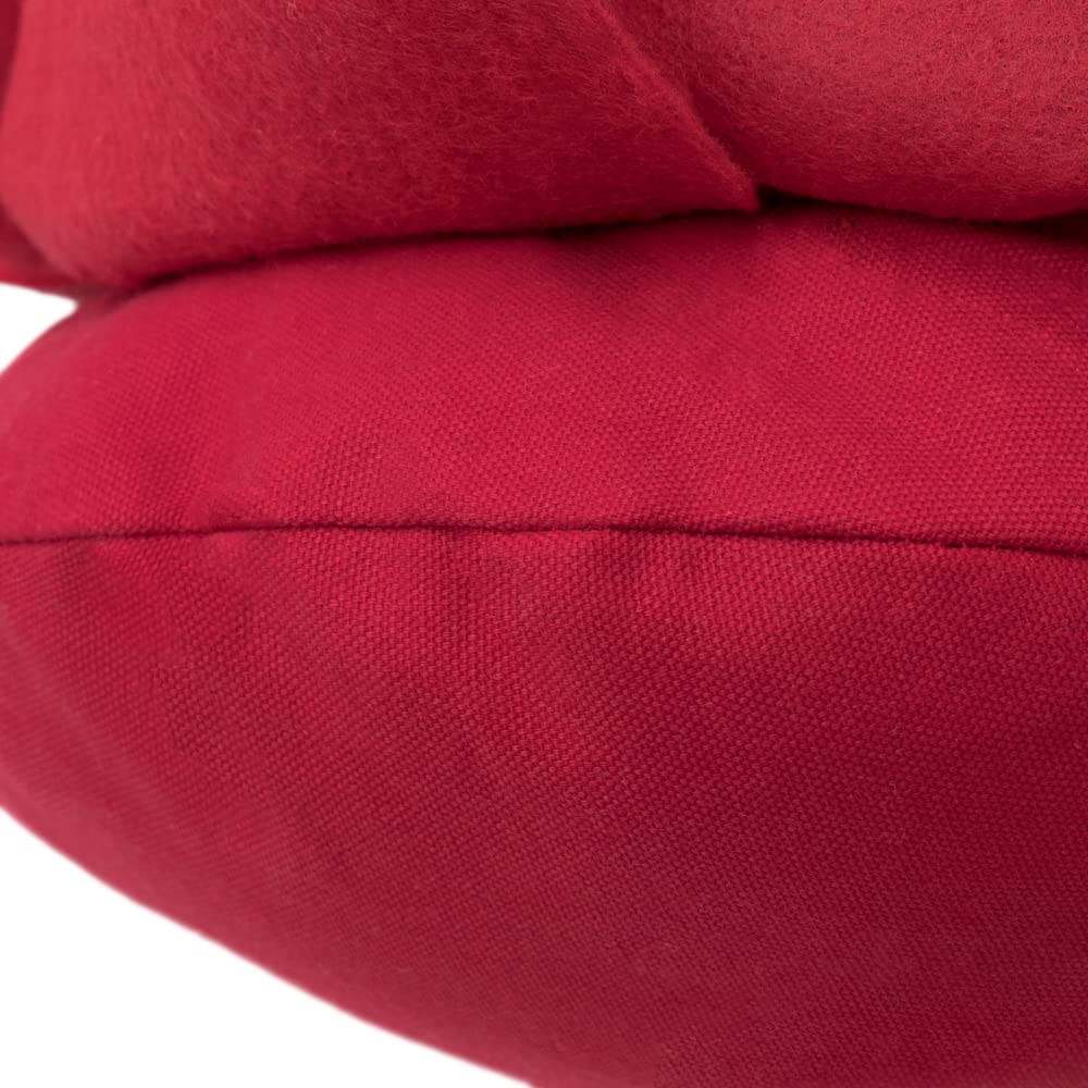 JWH Stereo Flower Throw Pillow Cover Aesthetic Decorative 3D Floral Accent Pillow Case Round Cushion Handmade Pillowcase for Couch Bed Living Room Chair Bedroom 14 Inch Red