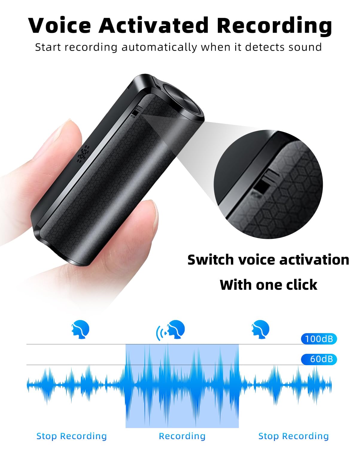 128G Magnetic Voice Recorder with AI-Intelligent Triple Noise Reduction,35 Days Continuous Recording Device,Voice Activated Audio Recorder,Digital Voice Recorder for Meetings/Interviews/Classroom…