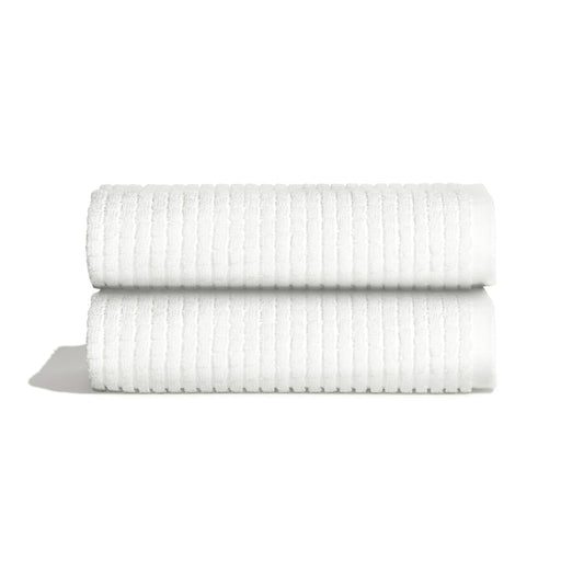 ONSEN Terry Cotton Towels (White, 4X Face Towels) - Quick Drying, Lightweight, and Space Saving Design