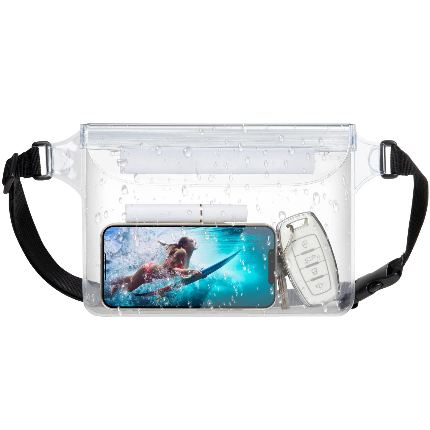 F-color Waterproof Fanny Pack - Waterproof Phone Pouch with Waist Strap - Cruise Essentials 2025 Must Haves Waterproof Pouch Dry Bag Keep Phone Valuables Safe for Beach Kayaking Boating Fishing