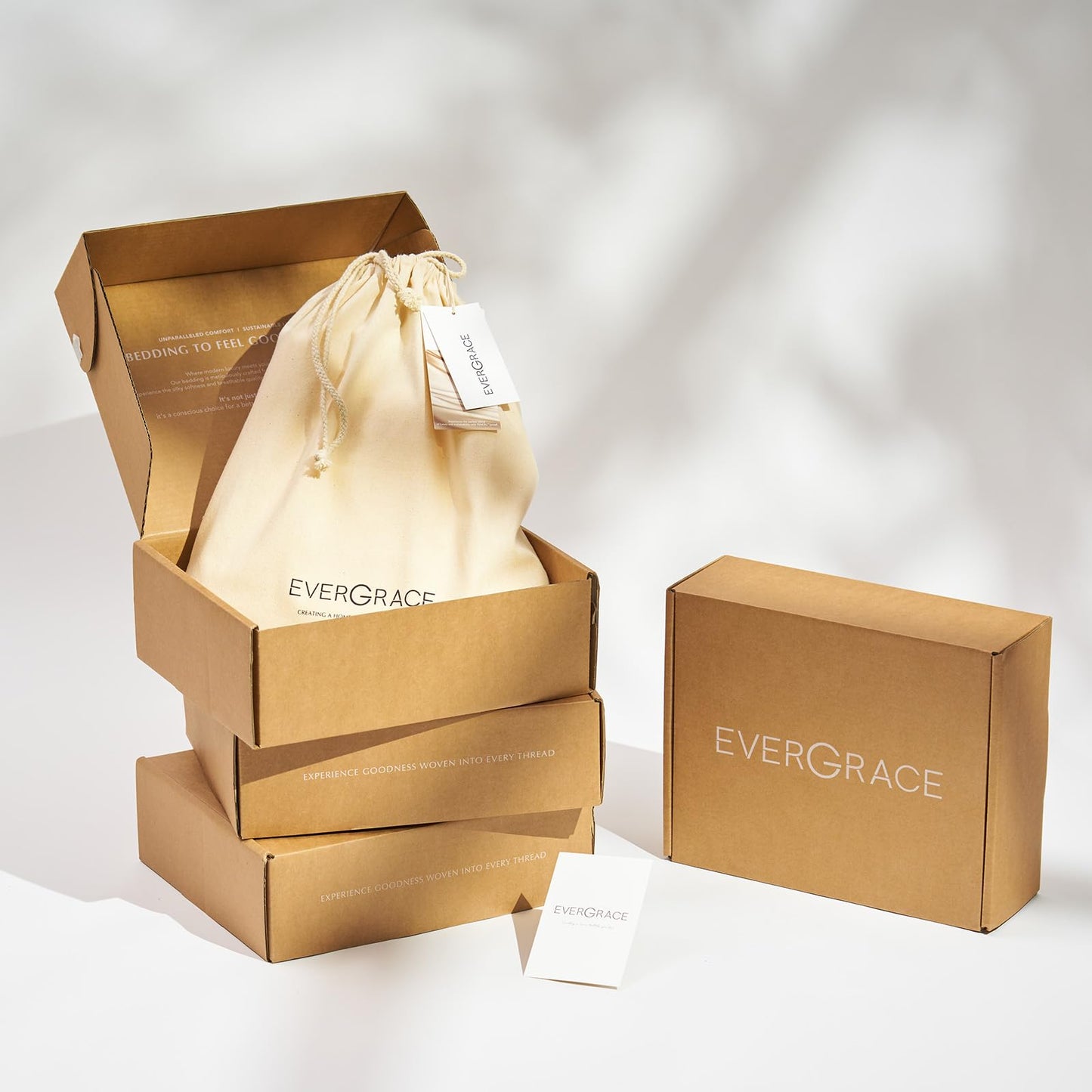 EVERGRACE Tencel Sheet Set Queen Size 4 Pieces，Soft Cooling Bed Sheets for Hot Sleepers, Eucalyptus Lyocell Luxury Breathable Bedding Set, 1 Fitted Sheet, 1 Flat Sheet, 2 Shams, Cream