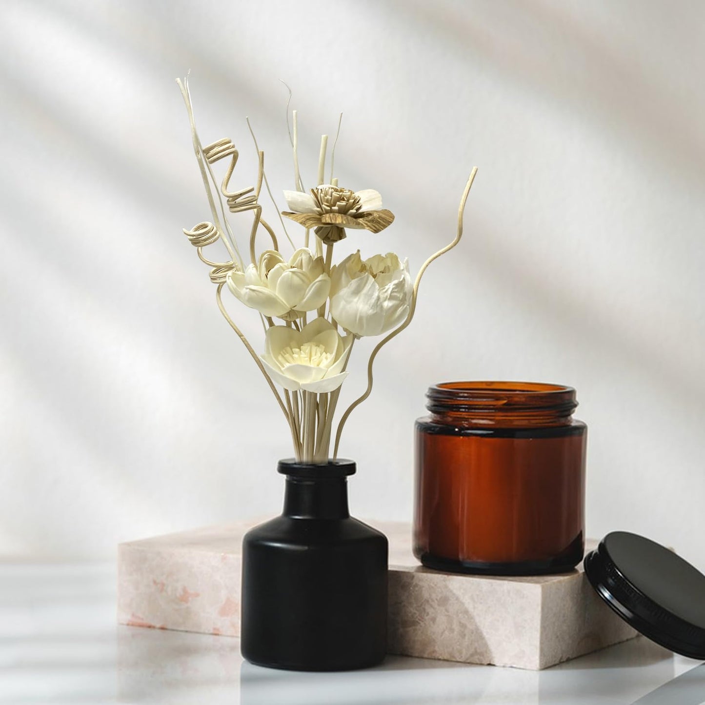 Reed Diffuser Sticks, Reed Diffuser Sticks Flowers, Reed Diffusers Set for Bathroom, Reeds Diffuser for Home, Bedroom Decor, Office,12Pcs, Natural Flower