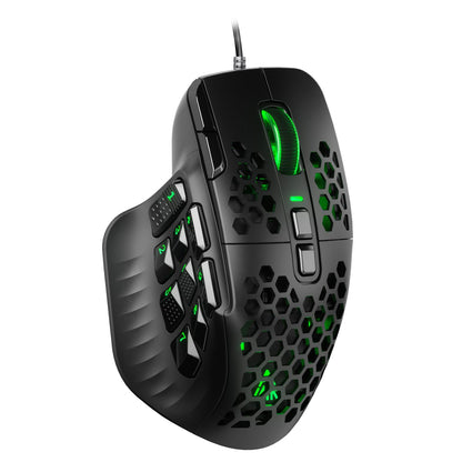 SOLAKAKA SM809 MMO Gaming Mouse Wired RGB with 9 Side Buttons, 22800 DPI High Precision Sensor Optical Ergonomic Gamer Mouse,16 Programmable Custom Macro Shortcuts Remapping PC Gaming Mice for Windows