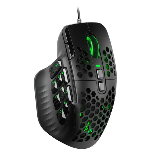 SOLAKAKA SM809 MMO Gaming Mouse Wired RGB with 9 Side Buttons, 22800 DPI High Precision Sensor Optical Ergonomic Gamer Mouse,16 Programmable Custom Macro Shortcuts Remapping PC Gaming Mice for Windows