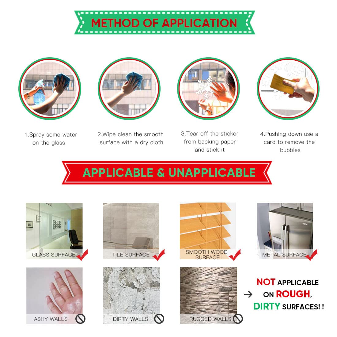 267 PCS Christmas Snowflake Window Stickers - White Snowflake Clings for Glass Windows