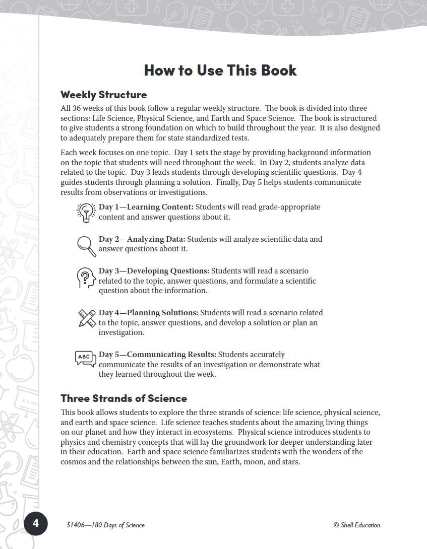 180 Days™: Science, Earth and Space Science for Kindergarten Practice Workbook for Classroom and Home, Cool and Fun Practice Created by Teachers (180 Days of Practice)