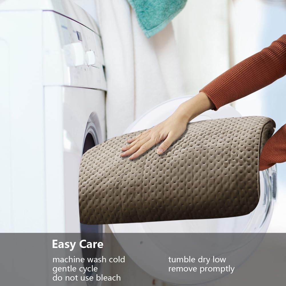 STONECREST Recliner Chair Cover, Water Resistant Velvet Quilted Slipcover, Stay in Place (Brown/Grey, Recliner 23" Regular)