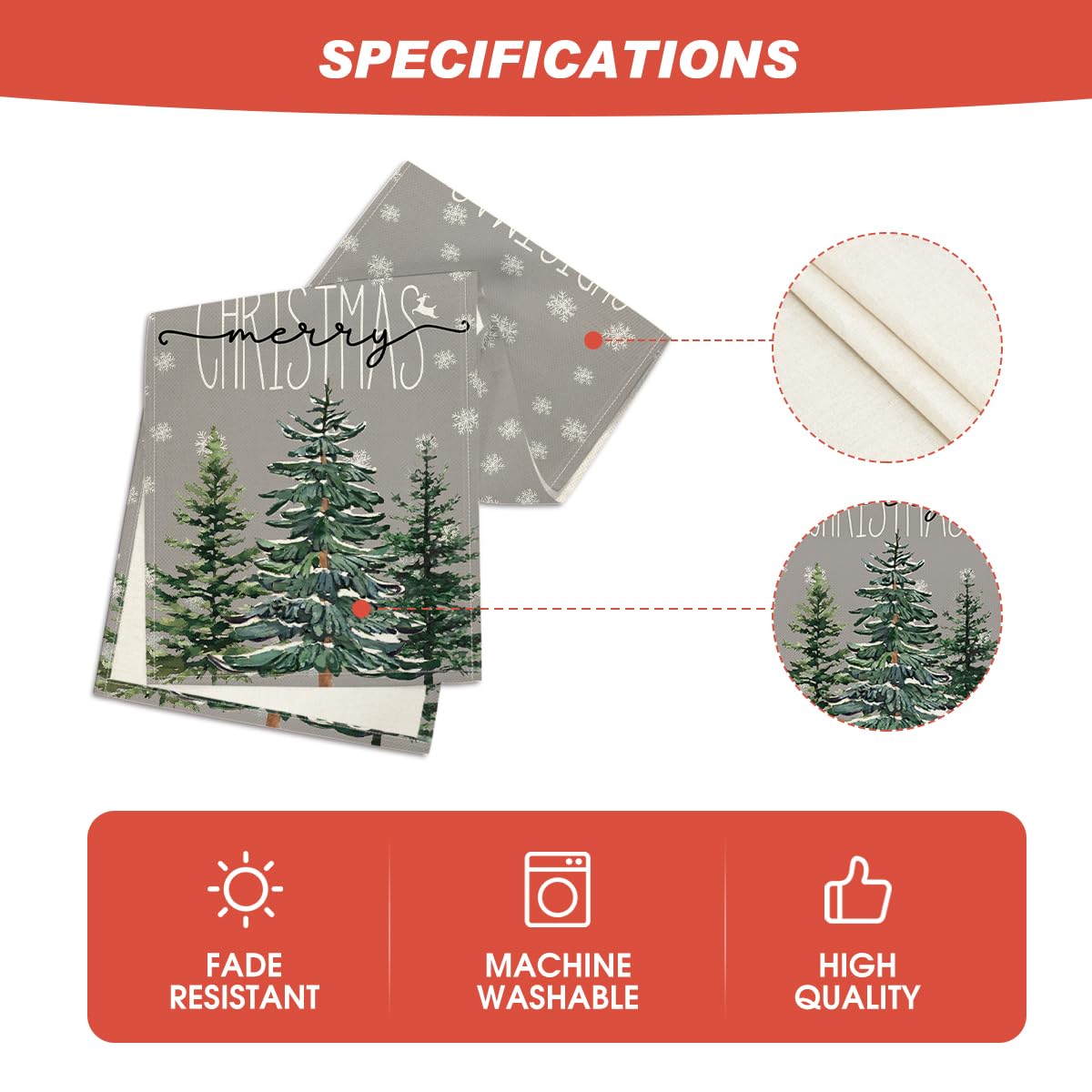 Artoid Mode Pine Tree Snowflake Merry Christmas Table Runner, Seasonal Winter Xmas Holiday Kitchen Dining Table Decoration for Indoor Outdoor Home Party Decor 13 x 72 Inch