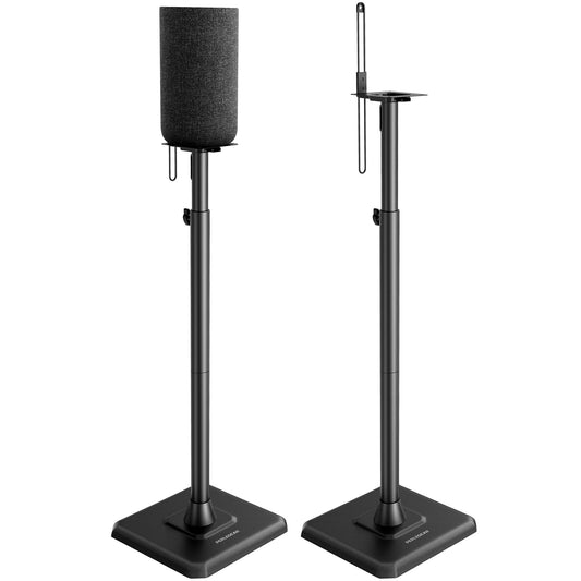 Perlegear Speaker Stands Pair, 33-42 Inch Height Adjustable Stands for Small Bookshelf & Satellite Speakers with Cable Management, 13.2 lbs Capacity, PGSS12