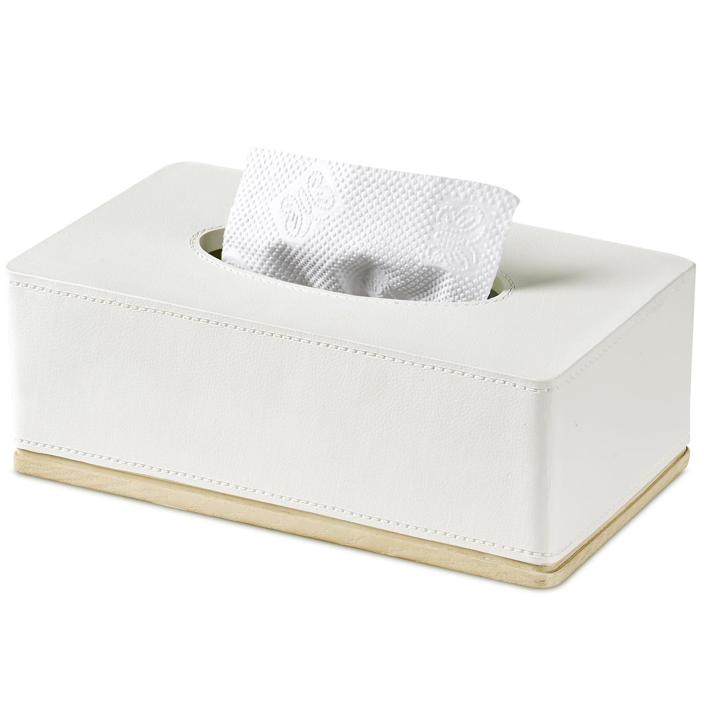 Natural Travertine Textures Tissue Box Cover Square for Home Decor,Resin Heavy Tissue Box Holder for Bathroom Countertop,Tabletop,Bedside Table,Office