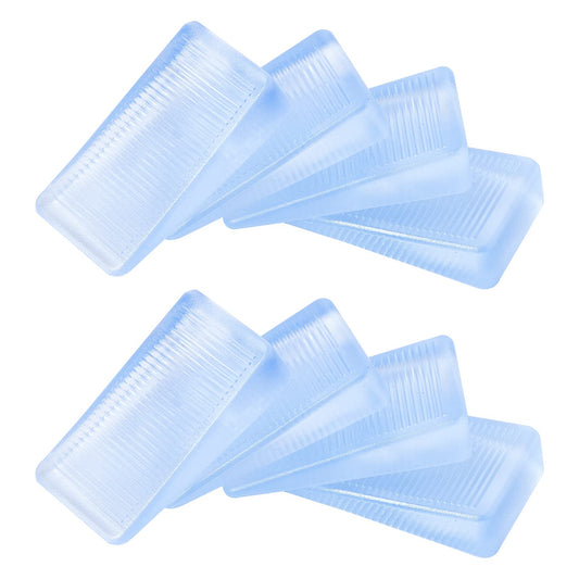 8 Pcs Rubbery Clear Table & Bed Level Wedge for Home Improvement - Toilet Shims, DIY Wedge Levelers (10mm)