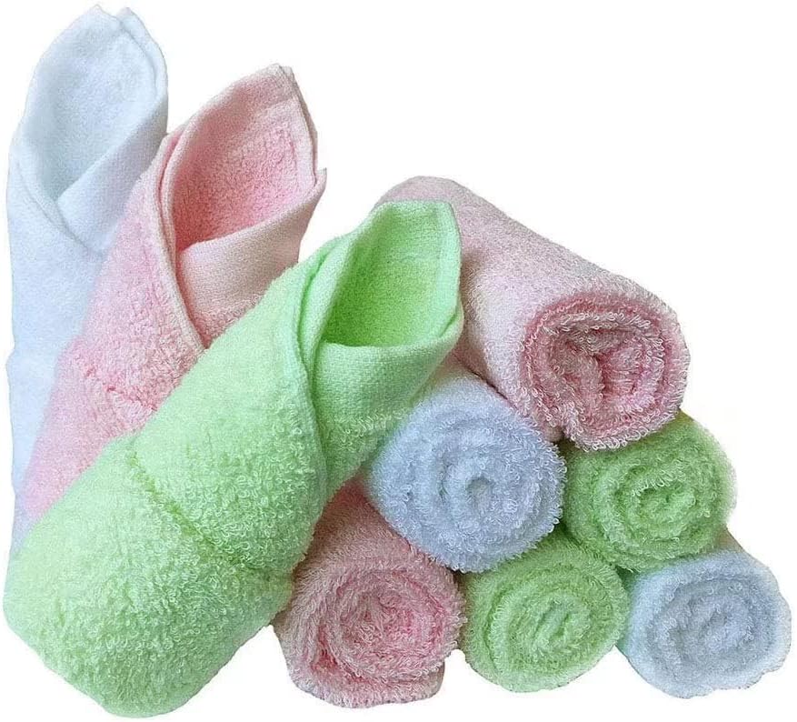 9 Pcs Baby Washcloths, 10''x10'' Absorbent Baby Wash Cloth for Newborn - Natural Soft Face Towels, Newborn Baby & Toddlers Burp Cloths, Wipes, Infants Essentials, Baby Registry as Shower