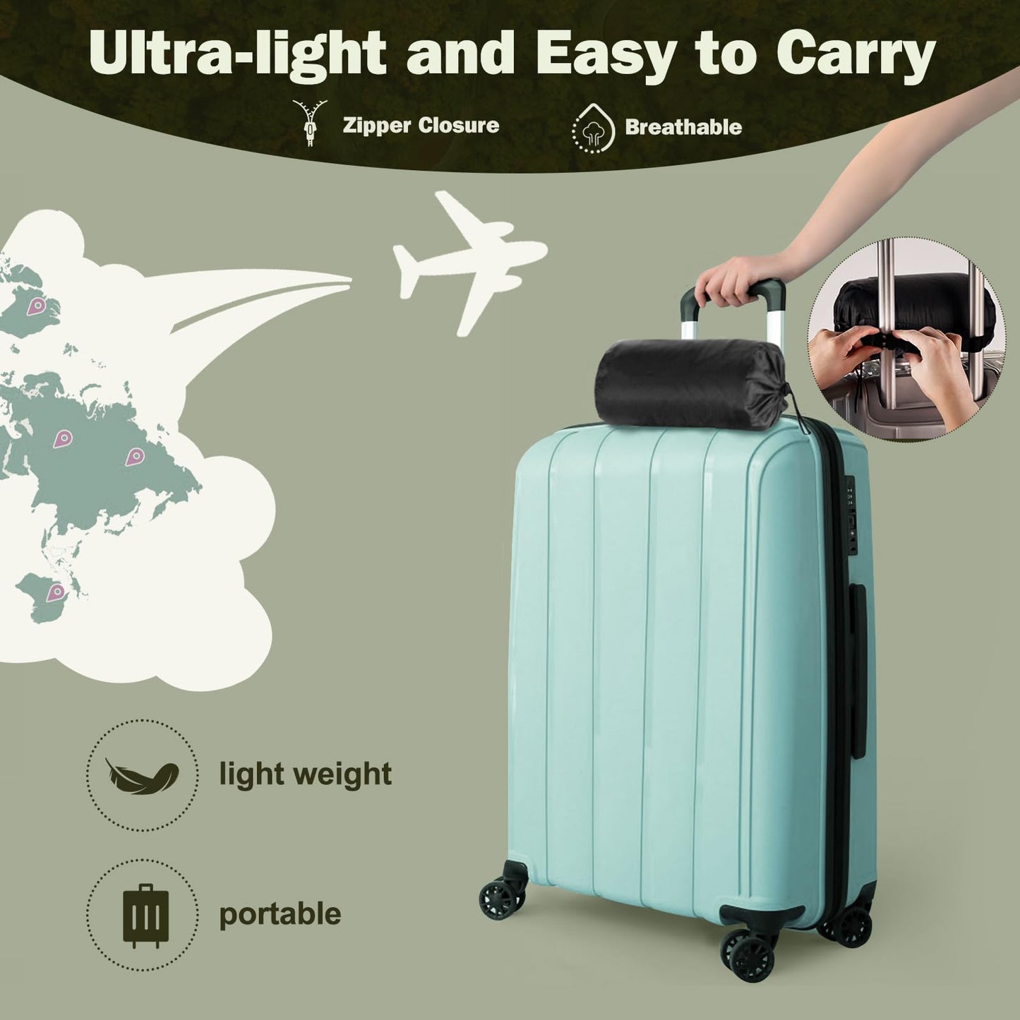 Vekkia Travel Pillow with Memory Foam, Portable and Compressible Camping Pillow with Washable Cover, Ergonomic Supportive for Sleeping, Ideal for Adults & Kids Travel, Hiking, Airplane, Car (Gray S)