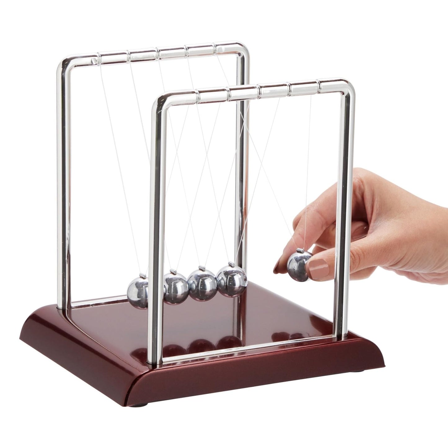 Newton's Cradle Balance Pendulum, Physics Learning Desk Toy, Swinging Kinetic Balls for Home, Office Decoration, Stress Relief, Fun Science Fidget Accessories (7x6x7 in)