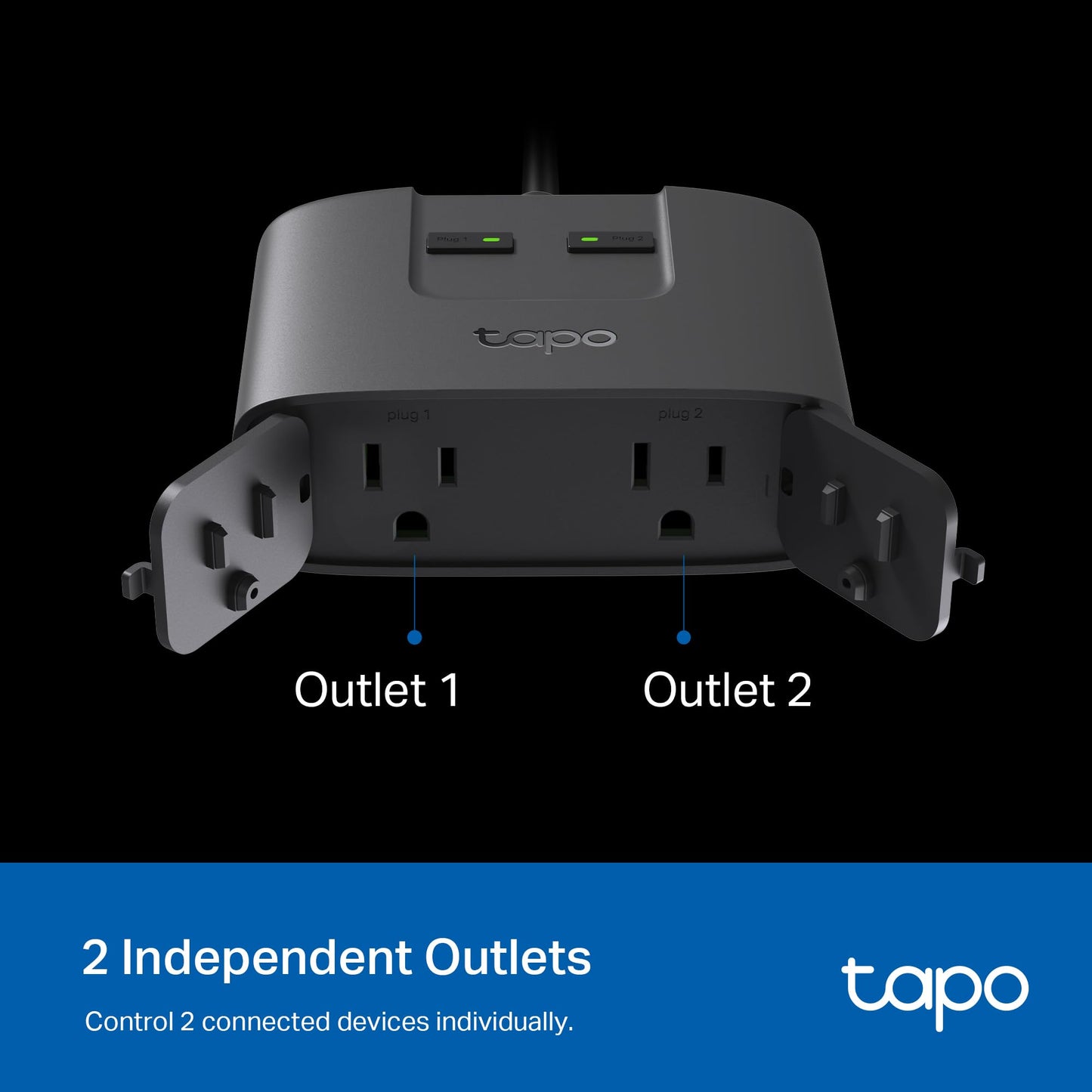 TP-Link Tapo Matter Outdoor Smart Plug, 2 Individual outlets, IP65 Weather Resistance, Works with Apple Home, Alexa, Google Home, Long Wi-Fi Range, 2.4G Wi-Fi Only, ETL Certified(Tapo P400M)