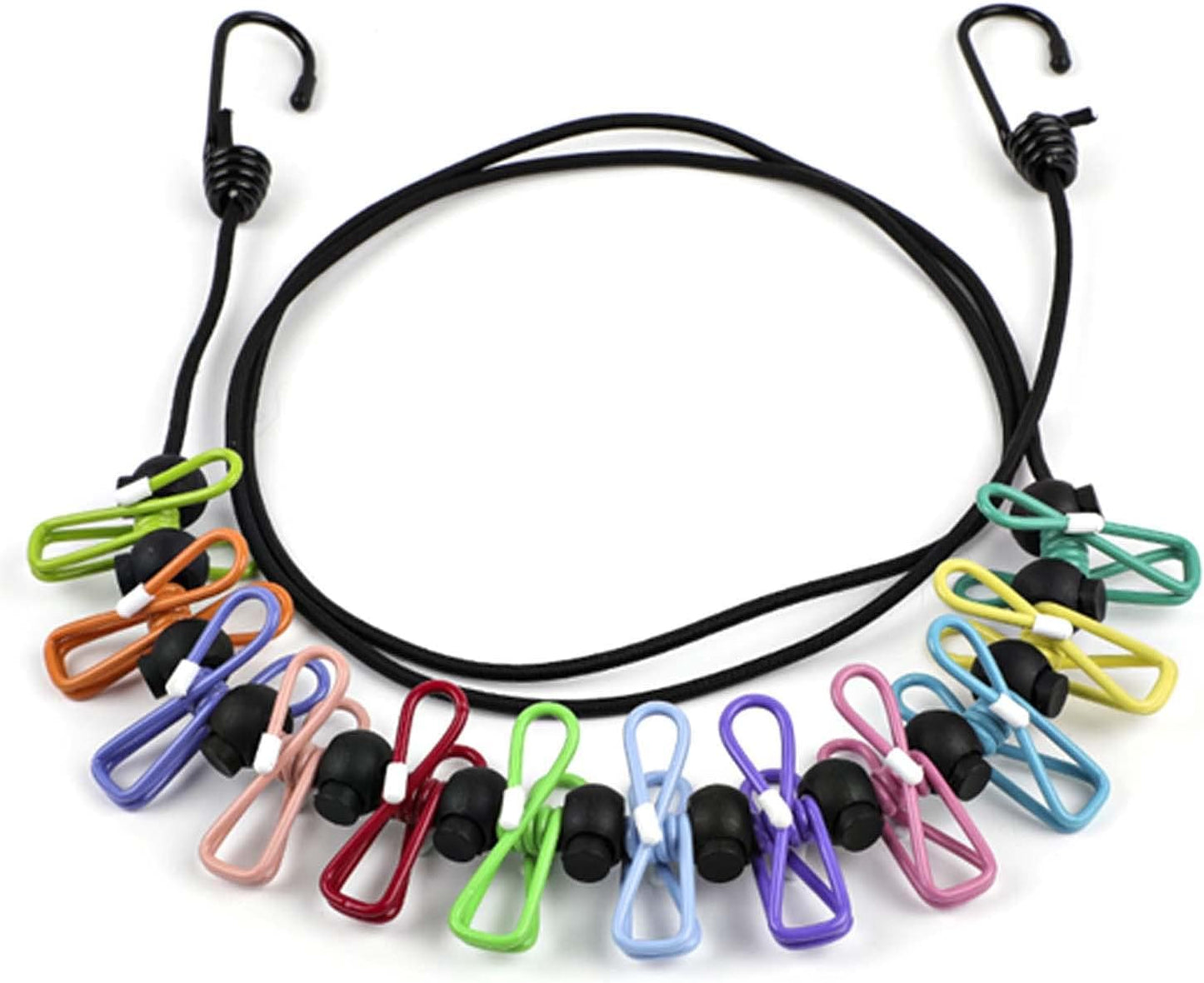 3.6M Travel Clothesline with 24 Clothes Clips, Retractable Clothesline Camping Washing Line with for Indoor Laundry Drying line,Outdoor Camping Accessories (3.6M)