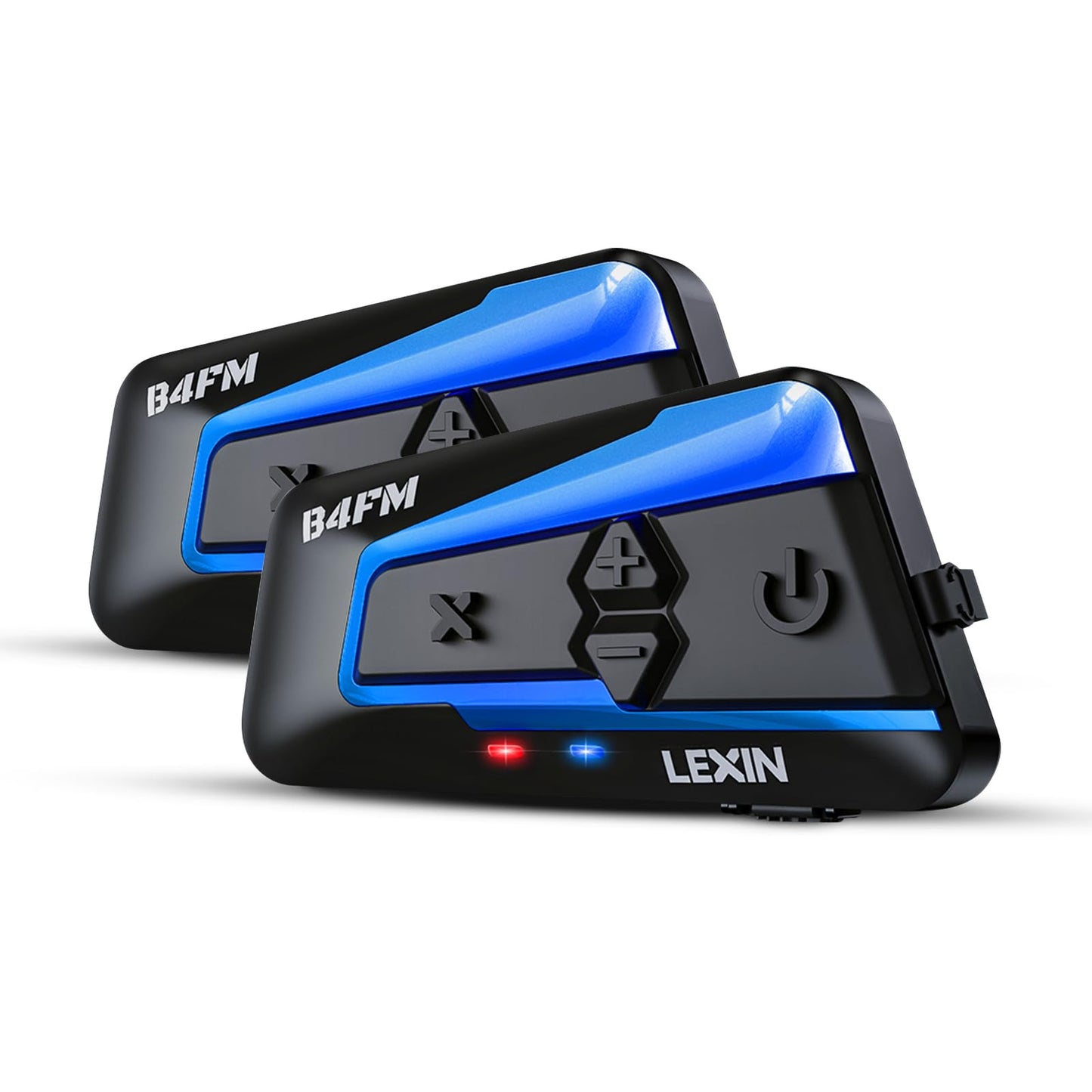 LEXIN B4FM Motorcycle Bluetooth Headset, 10 Riders Helmet Bluetooth Intercom, Universal IP67 Communication Systems with Music Sharing, Noise Cancellation, FM Radio, Fit for Snowmobile, 2 Pack