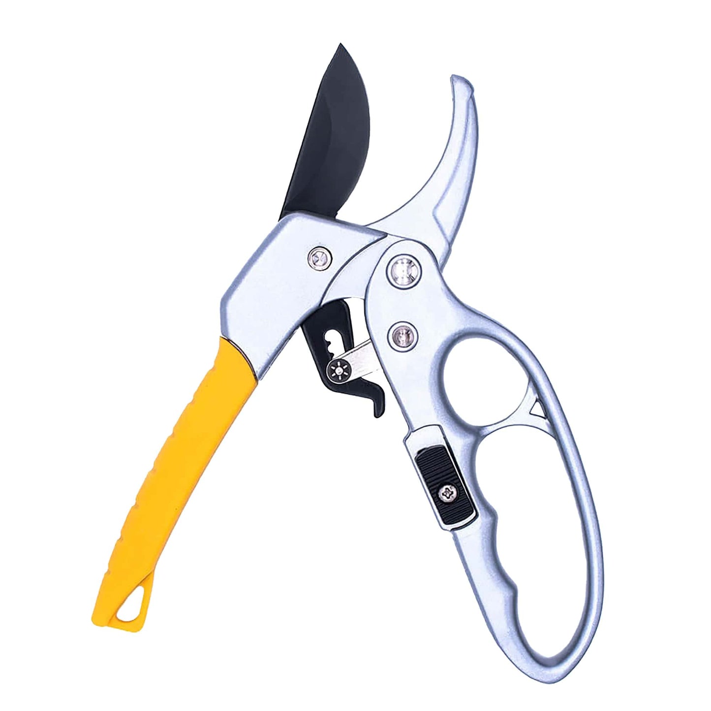 BUGUI 8" Ratchet Pruning Shears, 5 Times Cutting Power Than Normal Garden Scissors, Labor-Saving Design for Arthritis Weak Hands