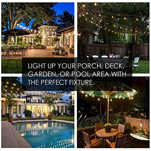 SUNTHIN White Outdoor String Lights, 96FT White Patio Lights with 32 Shatterproof LED Bulbs for Garden, Backyard, Porch, Cafe, Deck, Wedding, Party, Gathering