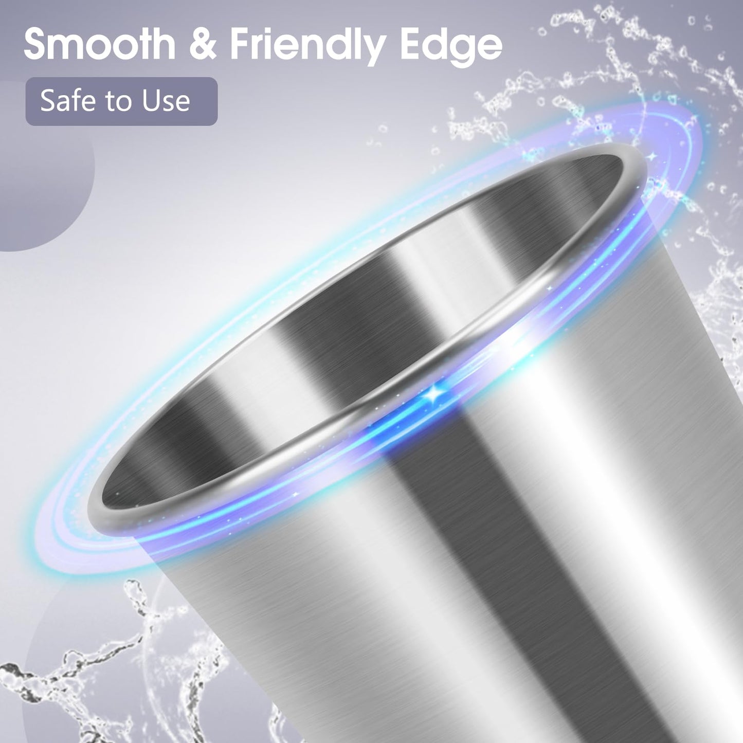 Vermida Stainless Steel Cups for Kids and Toddlers, 12oz Stackable Stainless Steel Kids Cups with Silicone Sleeves Sweat Proof, Unbreakable Metal Cups for Home & Outdoor, BPA Free (4 Pack)