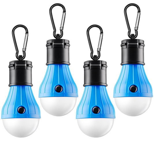 Tent Lamp 4 Packs Portable LED Tent Lights Clip Hook Hurricane Emergency Lights LED Camping Lights Bulb Camping Lanterns Camping Equipment for Camping Hiking Backpacking Outage