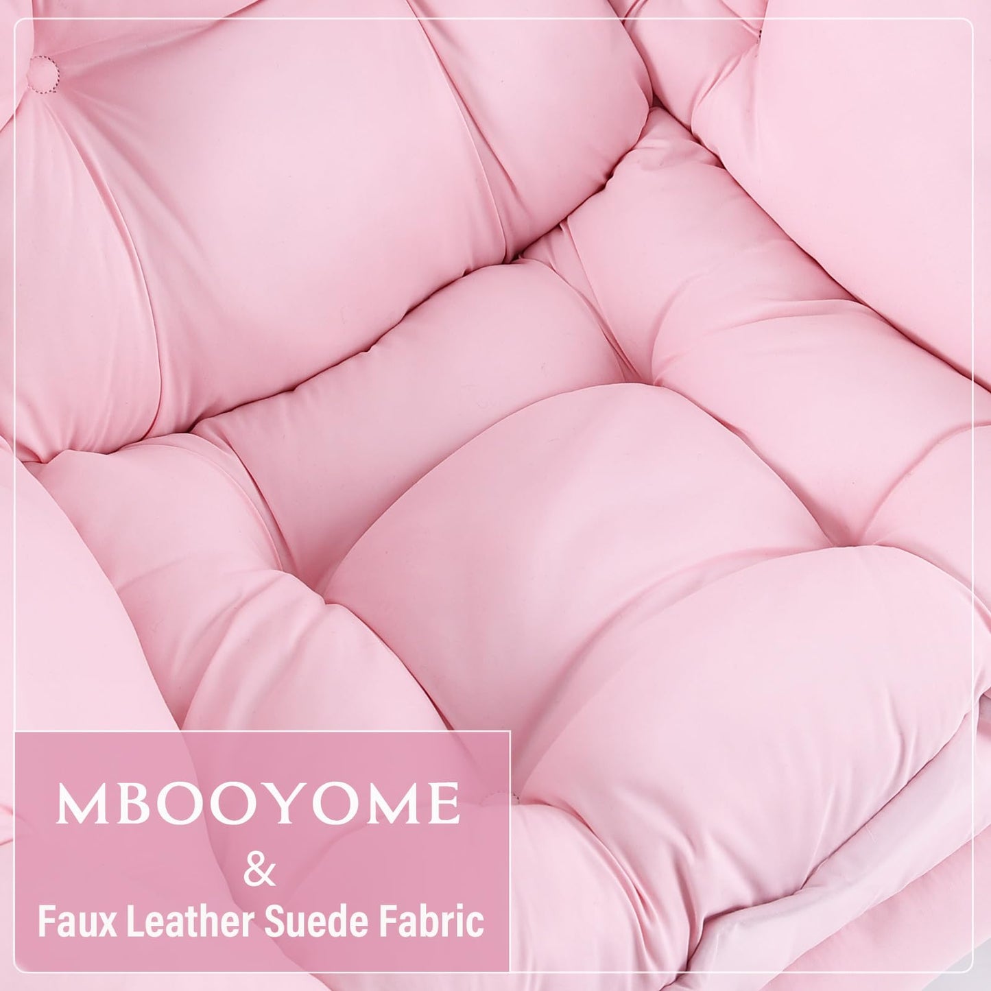 MBOOYOME Lazy Chair with Folding Ottoman, Modern Accent Lounge Armchair with Armrests and a Side Pocket & Foldable Footstool, Leisure Reading Chair for Living Room, Bedroom, Dorm & Office, Pink