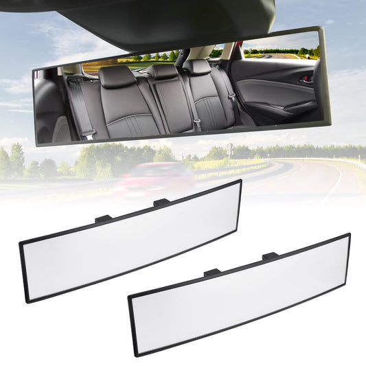 JoyTutus Rear View Mirror, Universal 11.81 Inch Panoramic Convex Interior Clip-on Wide Angle Mirror to Reduce Blind Spot Effectively for Car SUV Trucks -Clear