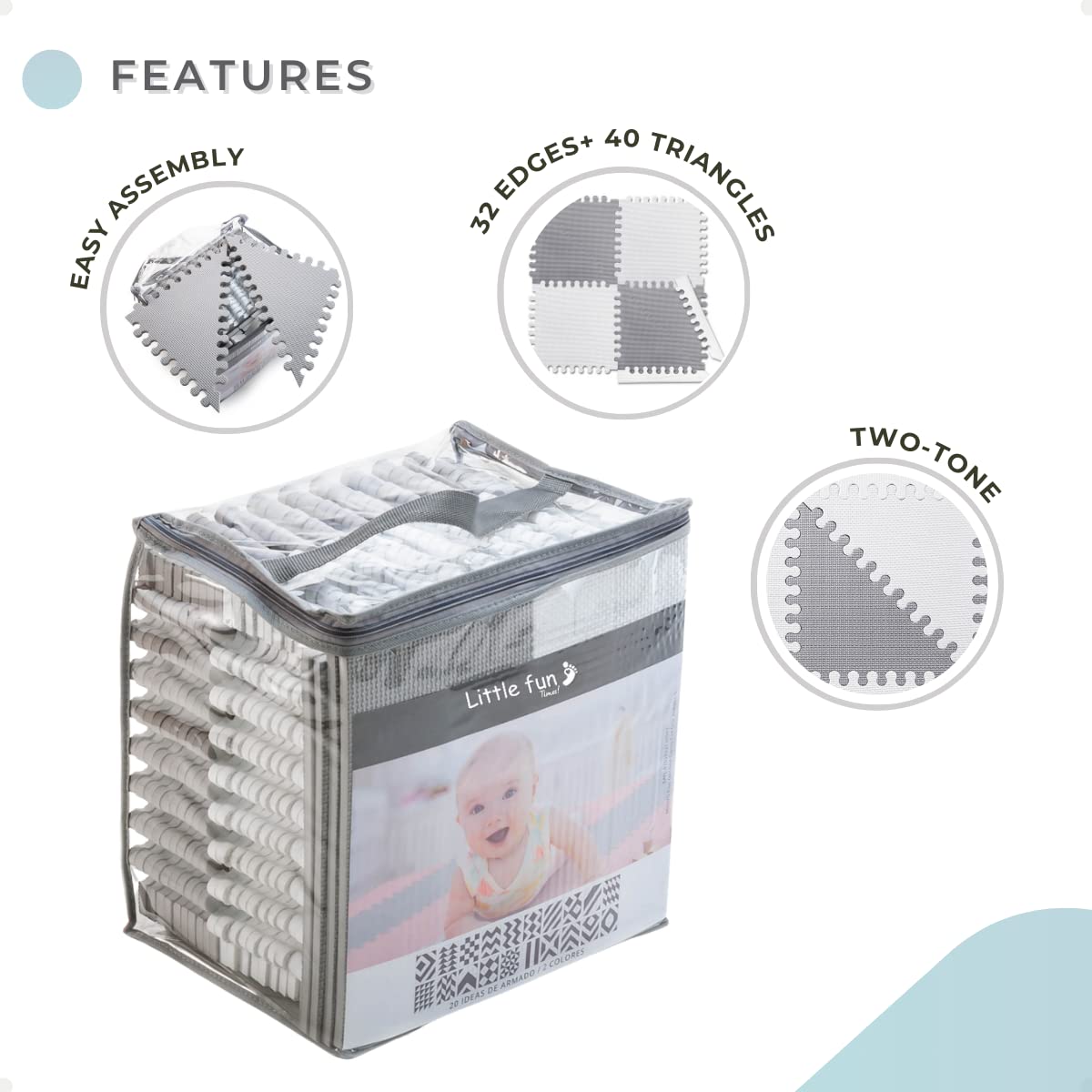 Soft Non-Toxic Baby Play Mat | Toddler Playmat | 72 Pcs 51.2 in x 64 in | Colorful Jigsaw Puzzle PlayMatFoam Floor Mats for Kids & Babies | EVA Foam Interlocking Tiles for Gym, Nursery, Playroom