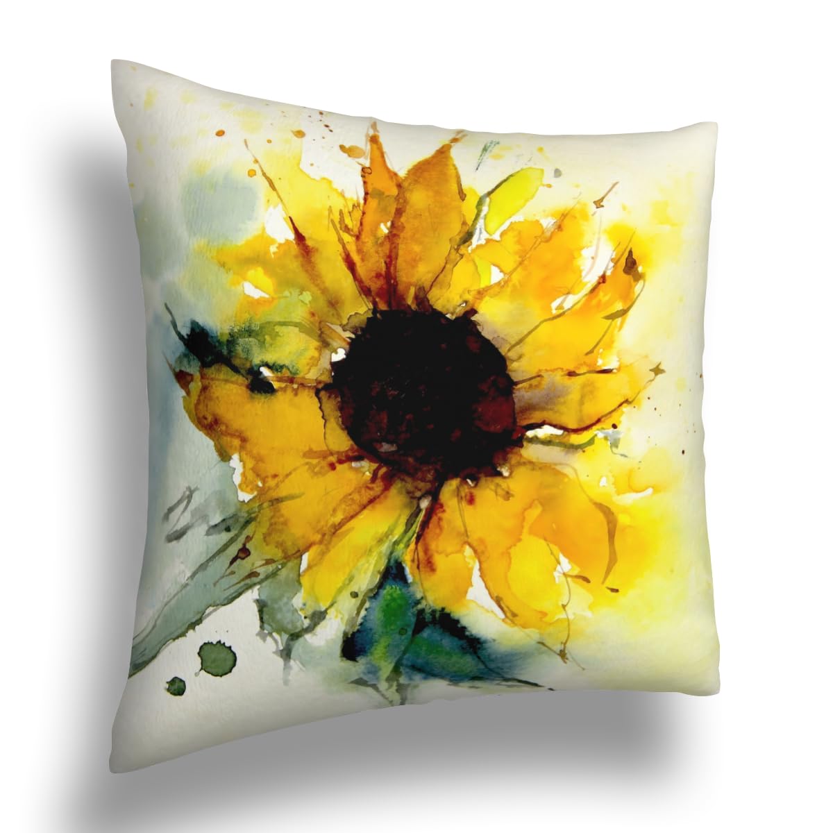 YAJUFANG Sunflower Velvet Throw Pillow Covers Sofa Pillowcase Car Square Throw Pillowcases Home Decoration 18x18Inch, Style 24, WXB6666