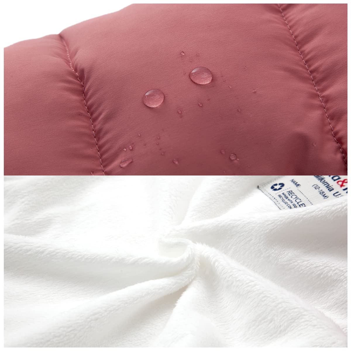 Rokka&Rolla Baby Girls' Water-Resistant Puffer Jacket Hooded Winter Coat with Soft Mini Fur Lining for Newborn Infant Toddler