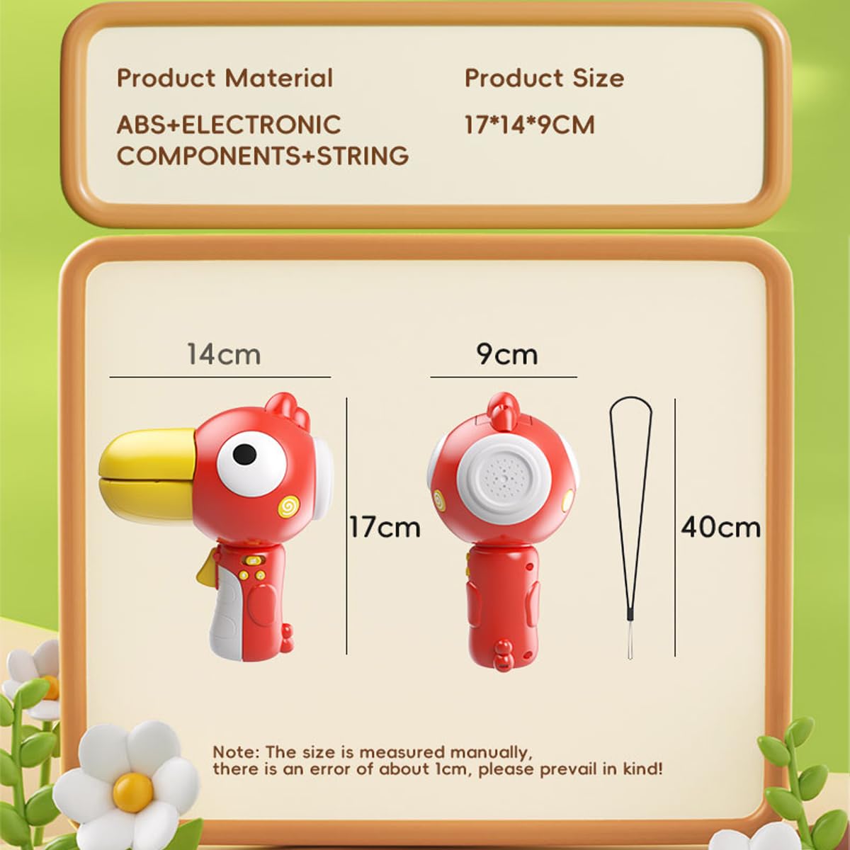 3-IN-1 Voice Changer for Kids, Cartoon Bird Voice Changing Device for Boys & Girls Voice Changer Toy with 3 Different Voice Effects - Megaphone Bullhorn | Recorder | Voice Changer for Pranks (Red)