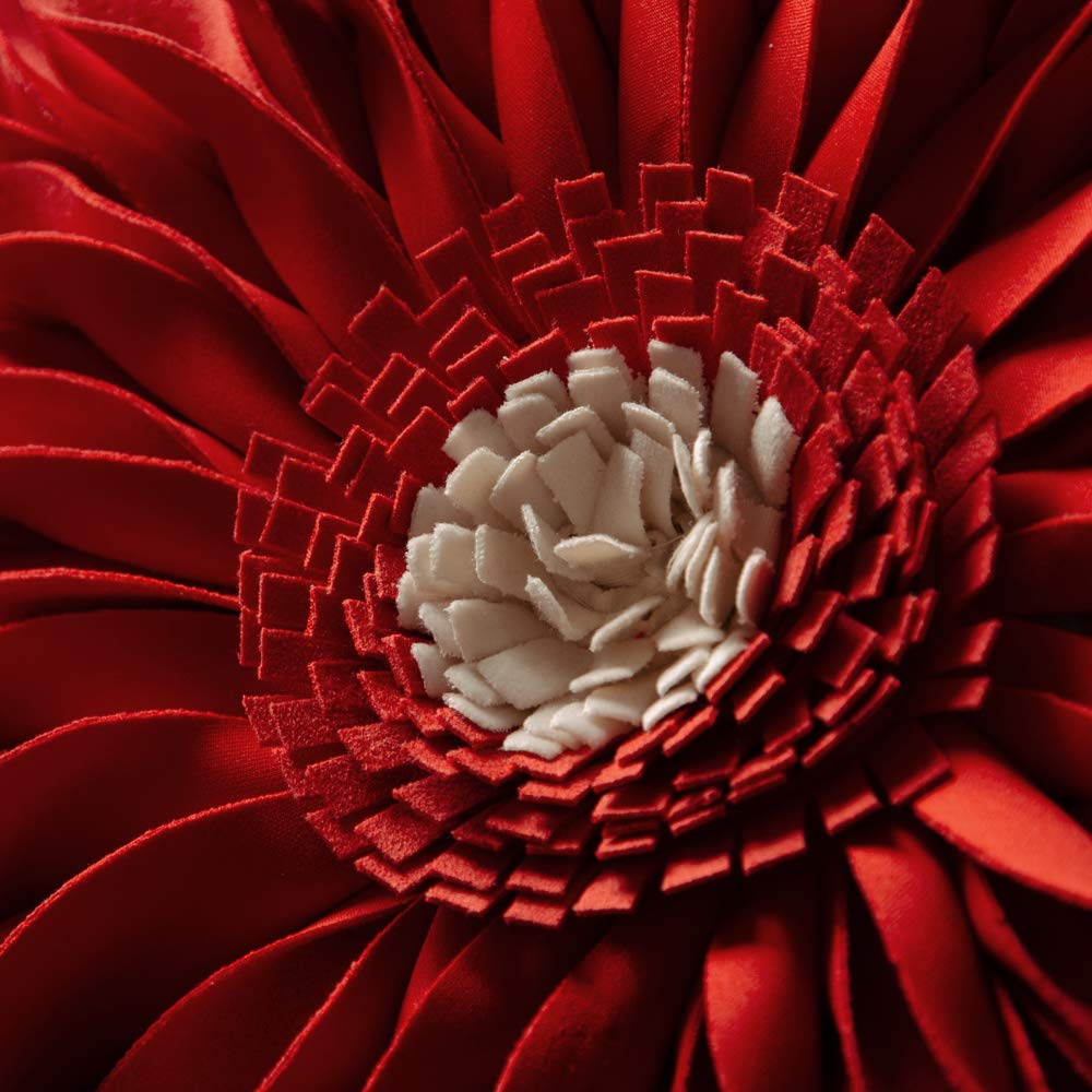 OiseauVoler Decorative 3D Sunflower Throw Pillow Covers Handmade Accent Pillowcases Cushion Covers for Home Sofa Car Bed Room Decor 18 x 18 Inch Reddish Orange