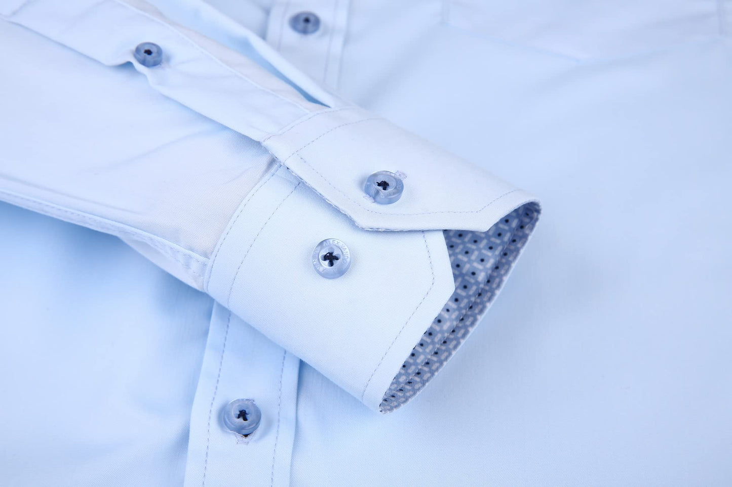 Alex Vando Mens Dress Shirts Wrinkle Free Regular Fit Stretch Rayon Bamboo Button Down Shirt,Blue,M