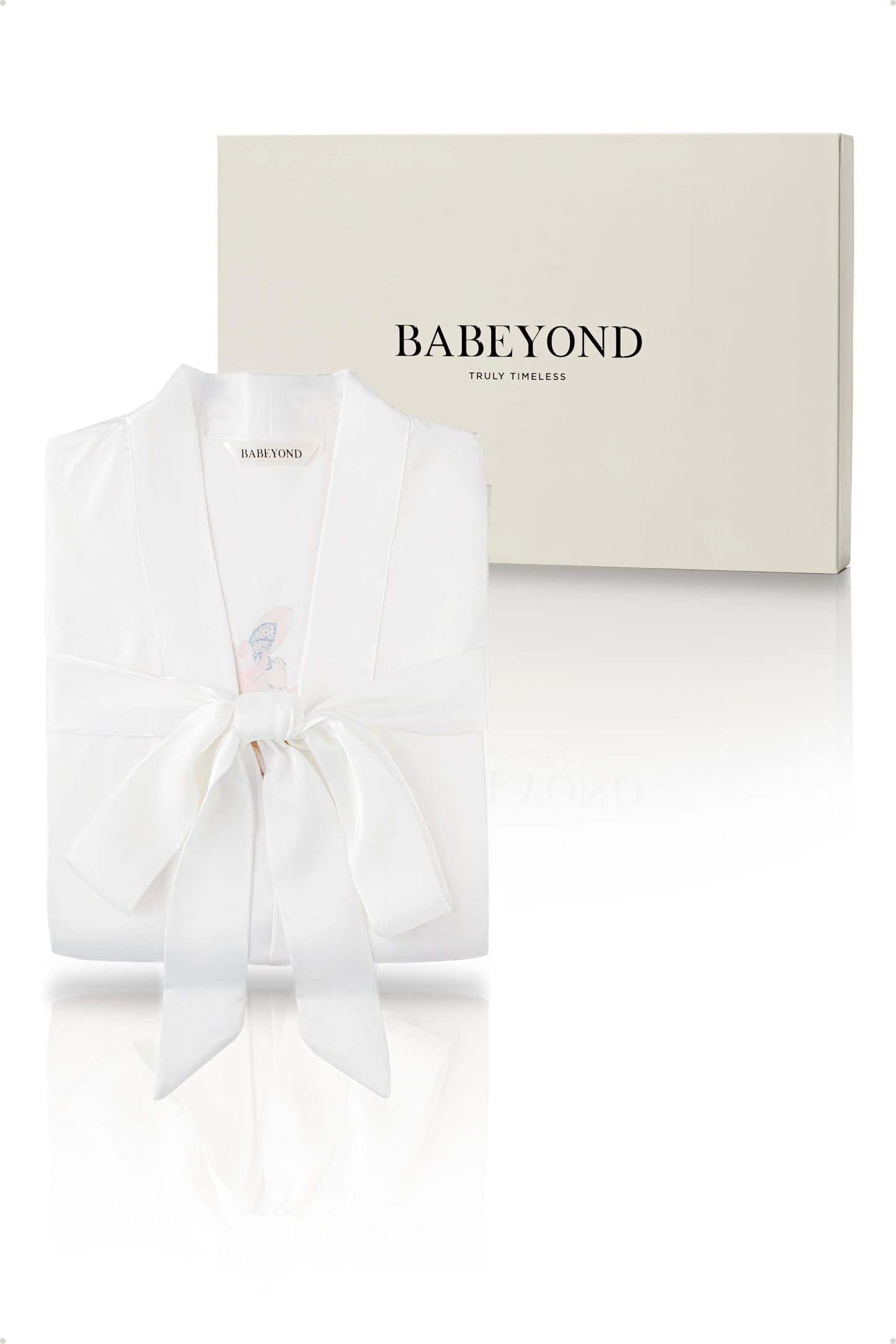 BABEYOND Kimono Robe Cover up with Box Long Floral Satin Sleepwear Silky Bathrobe Bachelorette Robe