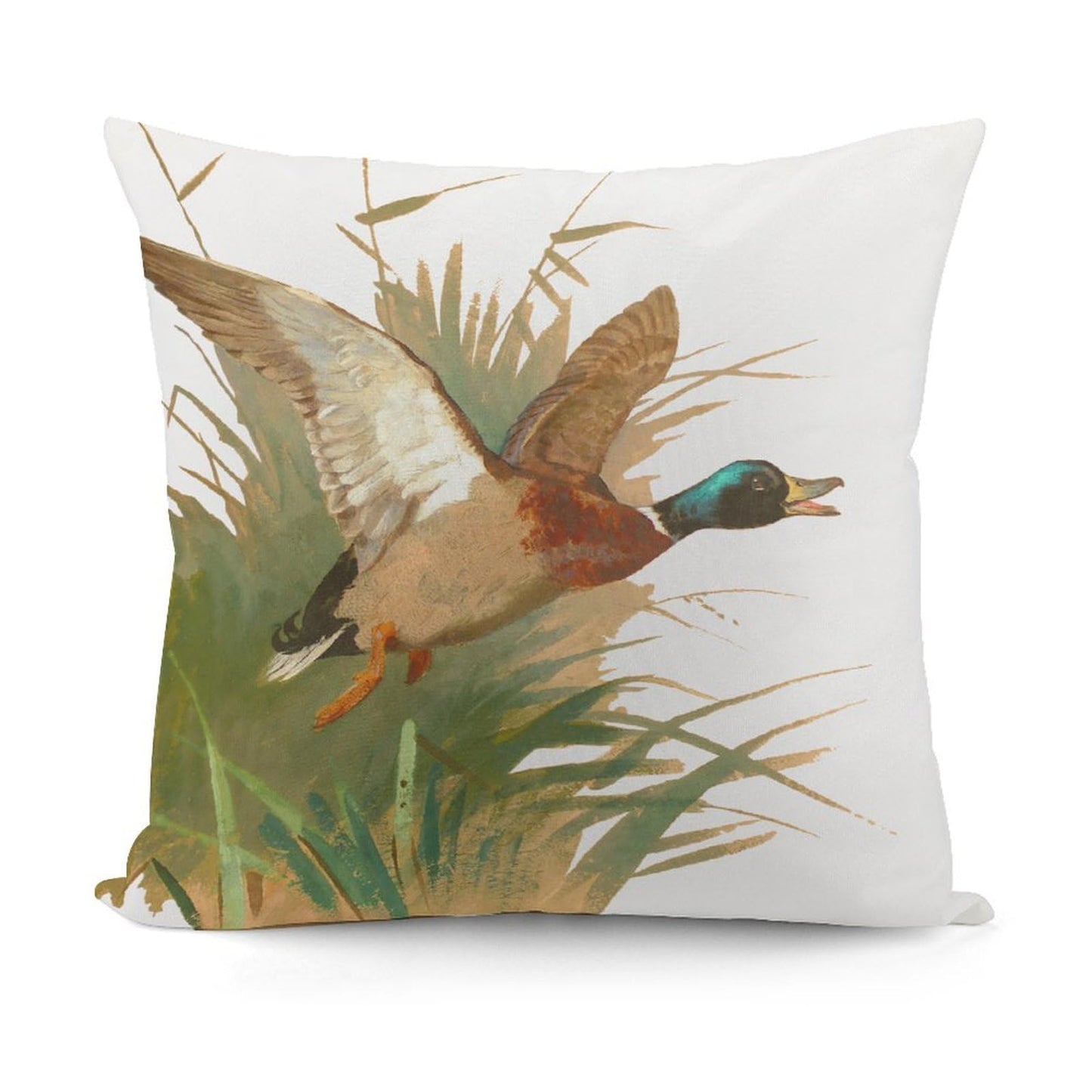 Mallard Duck Luxury Velvet Pillow Cover 18x18 Inch Decorative Cushion Cases with Unique Bright Prints - Soft Comfortable & Hypoallergenic - Perfect for Sofa Bed and Home Decor