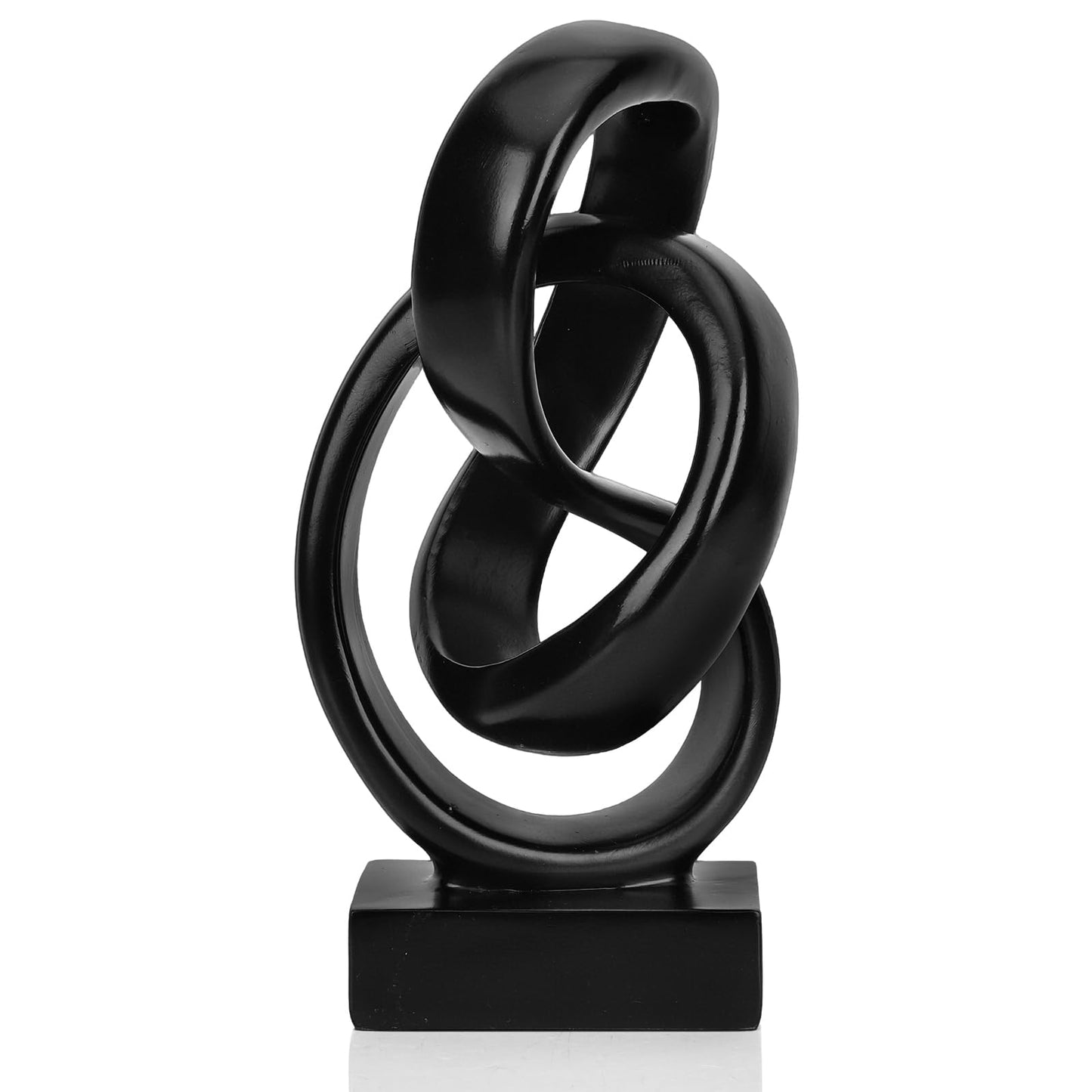 DOVDOV Abstract Black Knot Statue, Geometric Decor, Living Room Coffee Table Bookshelf countertop Black Decor, Office Coffee Table entryway Desktop Decor.