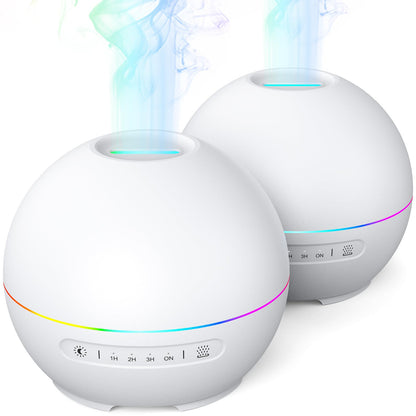 2 Pack Essential Oil Diffuser for Home - 200ml Aromatherapy Diffuser Humidifier with 4 Timers & 7 Colors Night Lights, 20dB Quiet Working for 10 Hours