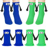 2Pairs Holding Hands Socks Funny Magnetic Couple Socks for Bestie Lovers Boyfriend Anniversaries Halloween Xmas Gifts