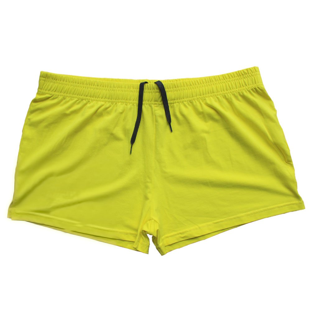 palglg Mens Bodybuilding Shorts 3 Inch Inseam Drawstring Closure Cotton PLN Black+Blue+Grey+Yellow L